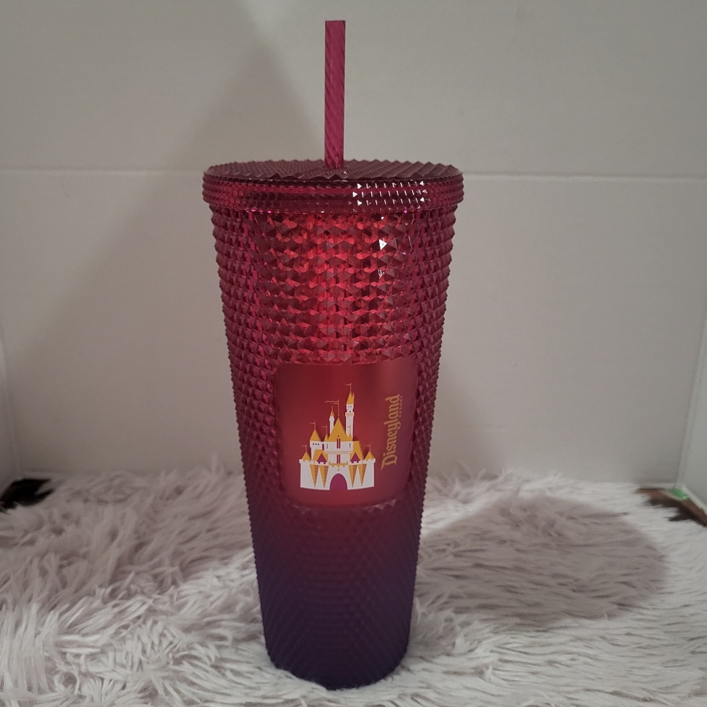 Disneyland Starbucks Studded Tumbler Red NEW Sleeping Beauty Castle